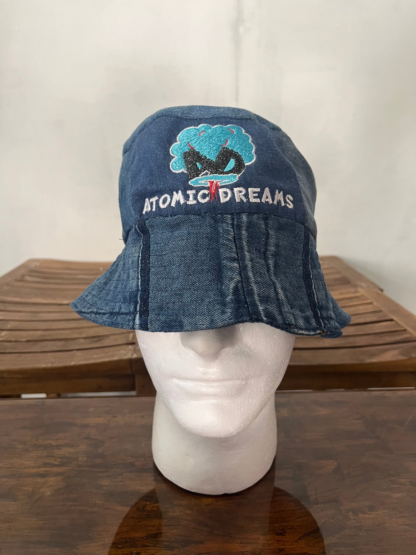 AtomicDreams Hand Stitched Blue Jean Bucket Hat